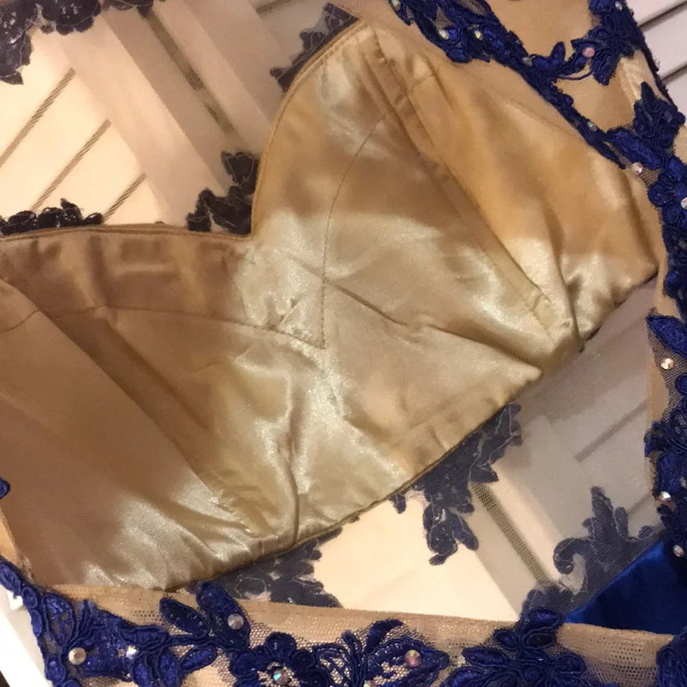 dark blue prom dress size 7/8 - Picture 4 of 8